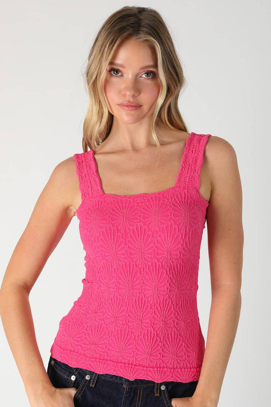 Lace textured tank