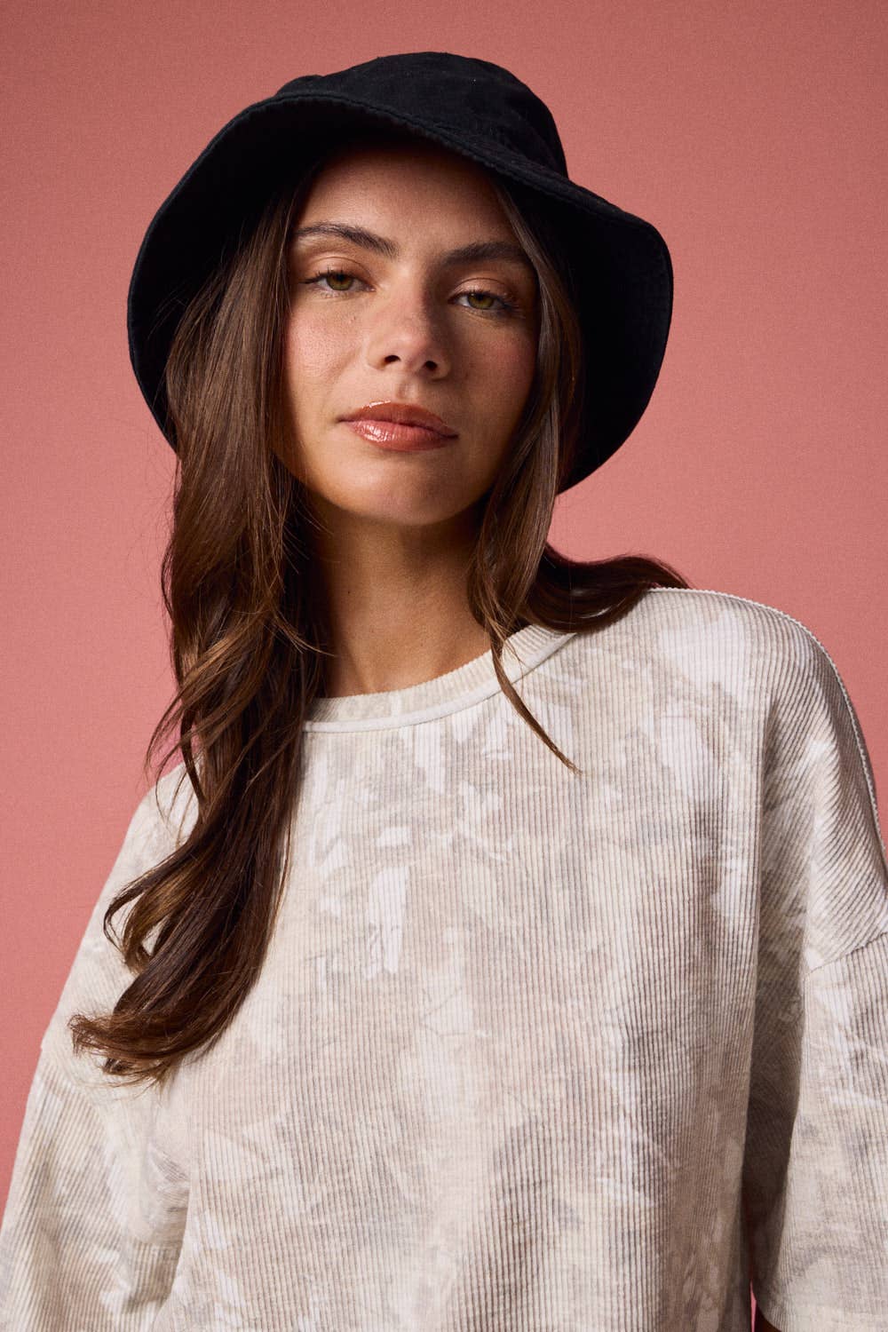 PT51002-NATURE CAMO RIBBED LOOSE FIT SHIRT