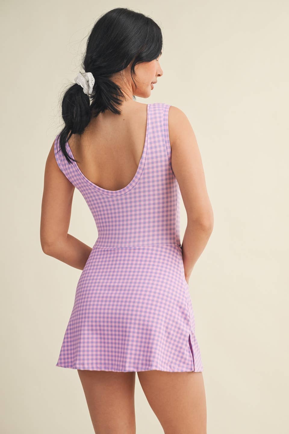 KIMBERLY C - Gingham Print Sleeveless Wrap Tie Front Dress