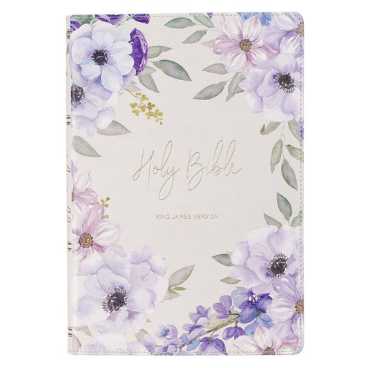 Christian Art Gifts - KJV Bible Giant Print Full-Size Faux Leather, Floral