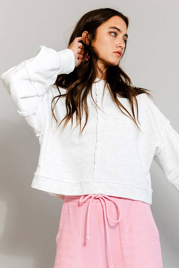T2170 Solid Cropped Sweatshirt