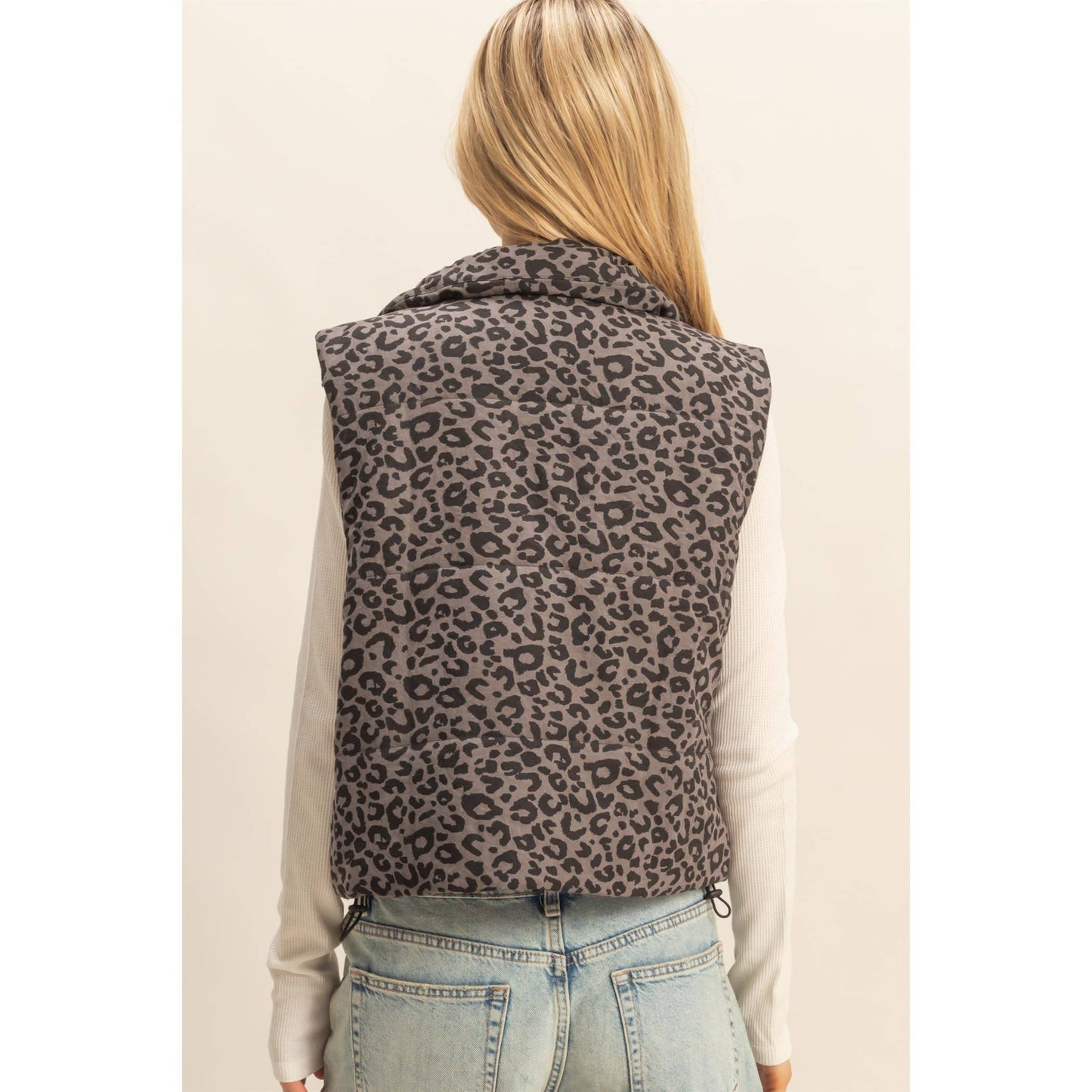 Leopard Print Puffer Vest