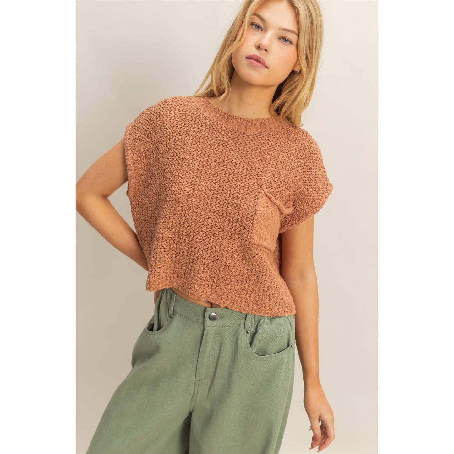 Pocket Detail Sweater Top