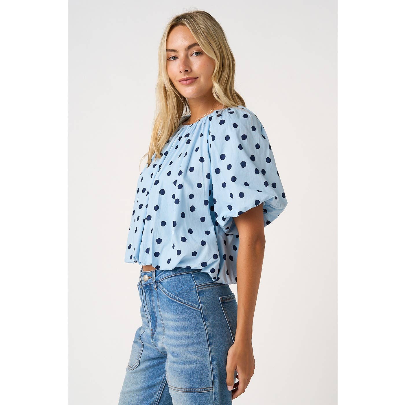 SHORT SLEEVE BUBBLE TOP