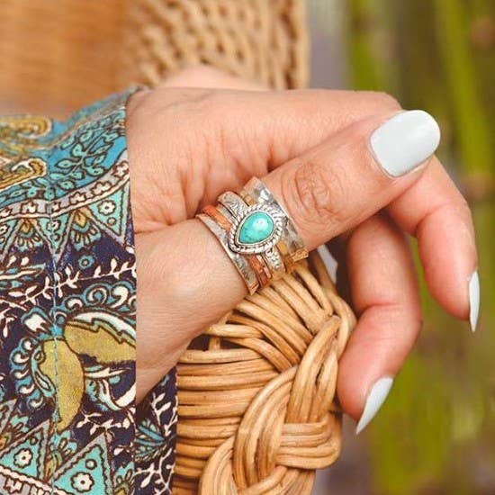 Teardrop Natural Stone Ring | 40R116