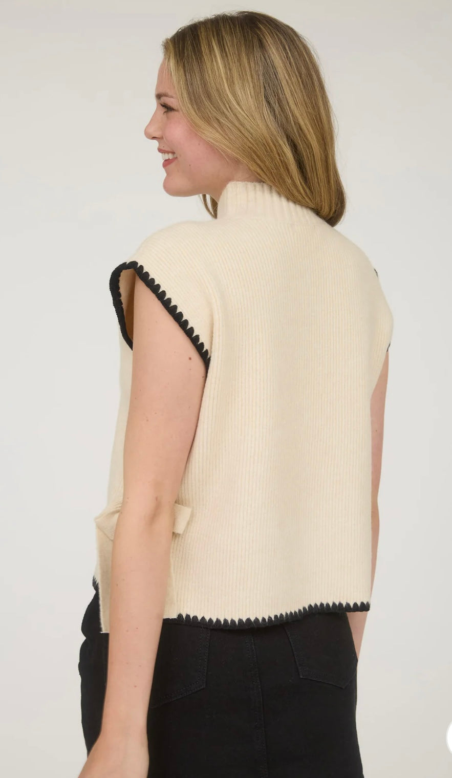 Side tie sweater vest