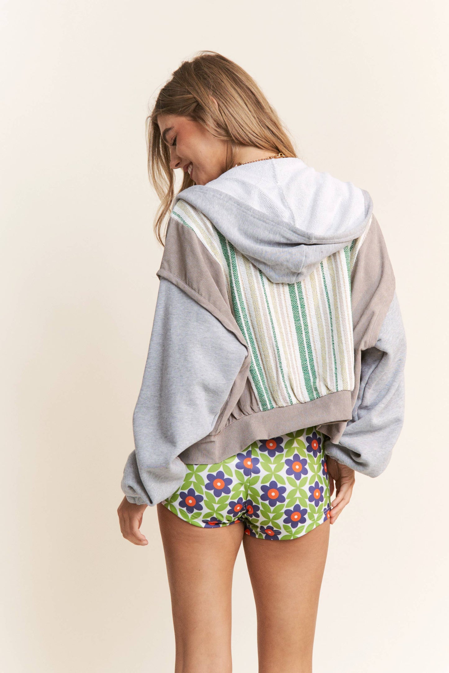 Stripe Multicolor Zip Up Hoodie Jacket
