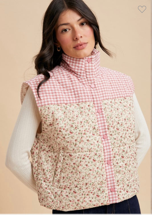 Ditzy floral print vest