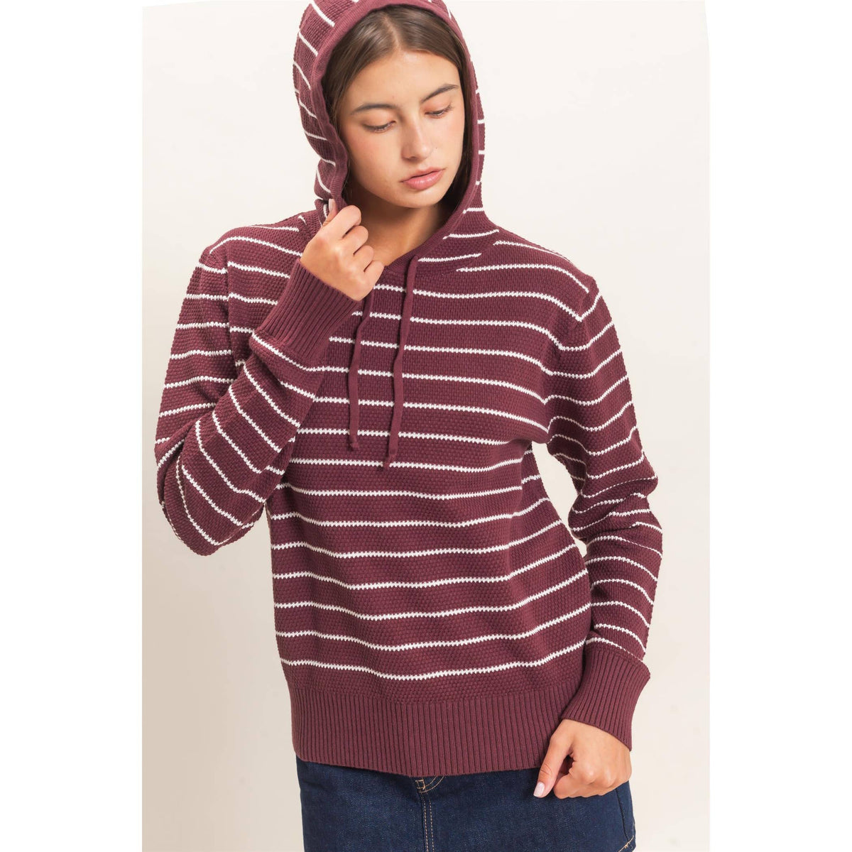 Double Zero - Striped Hooded Sweater