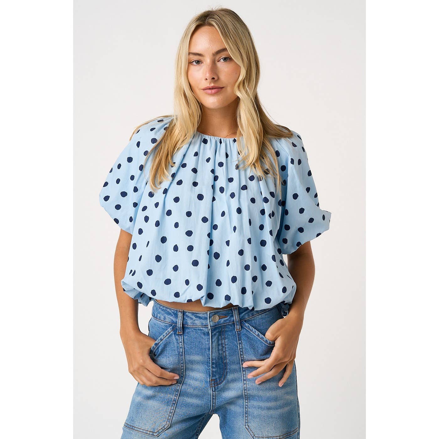 SHORT SLEEVE BUBBLE TOP