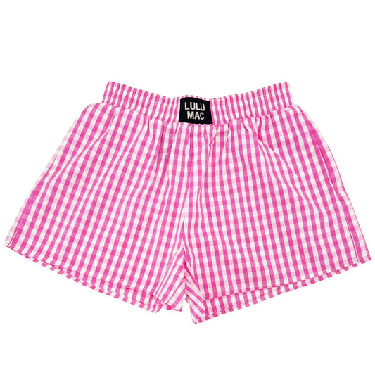 Girlie Girl Originals - BXGH-PINK GINGHAM BOXER SHORT