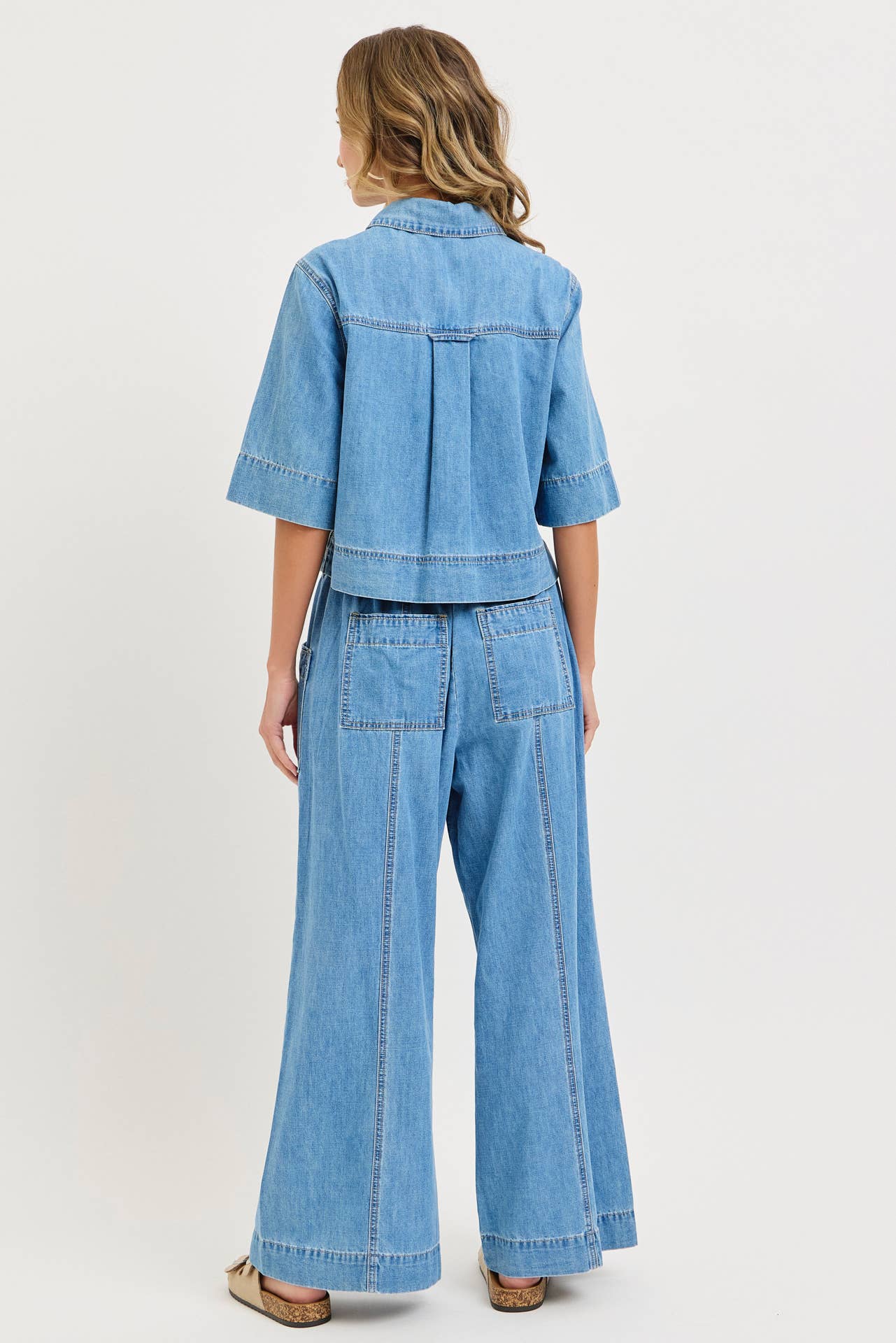 Sweet Lovely by Jen - CASUAL EVERYDAY EFFORTLESS DENIM BUTTON DOWN SHIRT