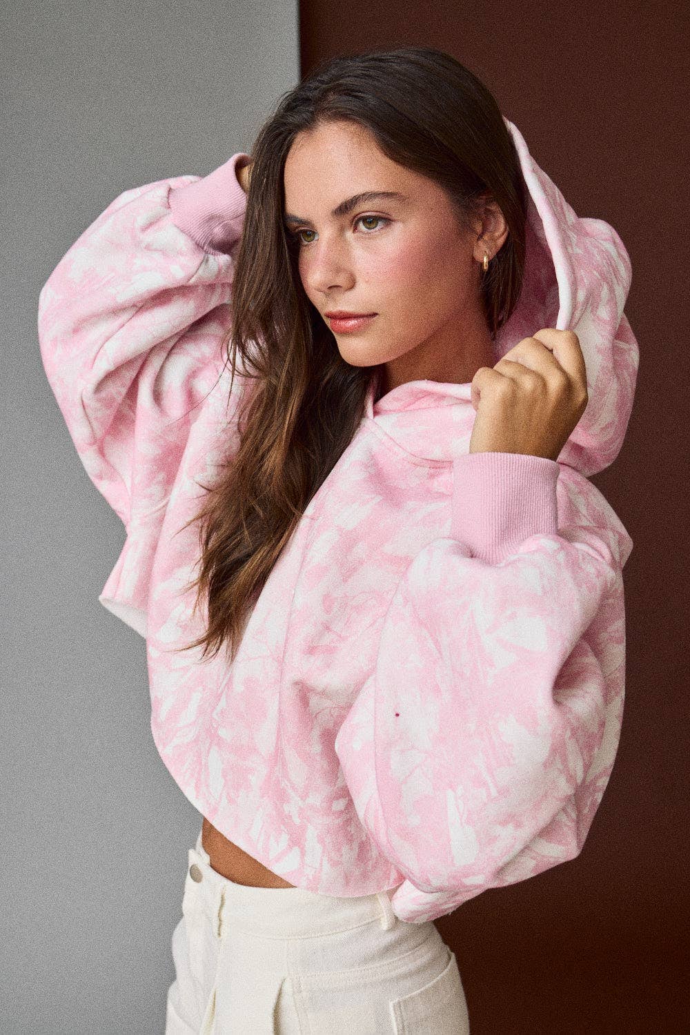 PT19161-3 - CAMO CROPPED HOODIE TOP