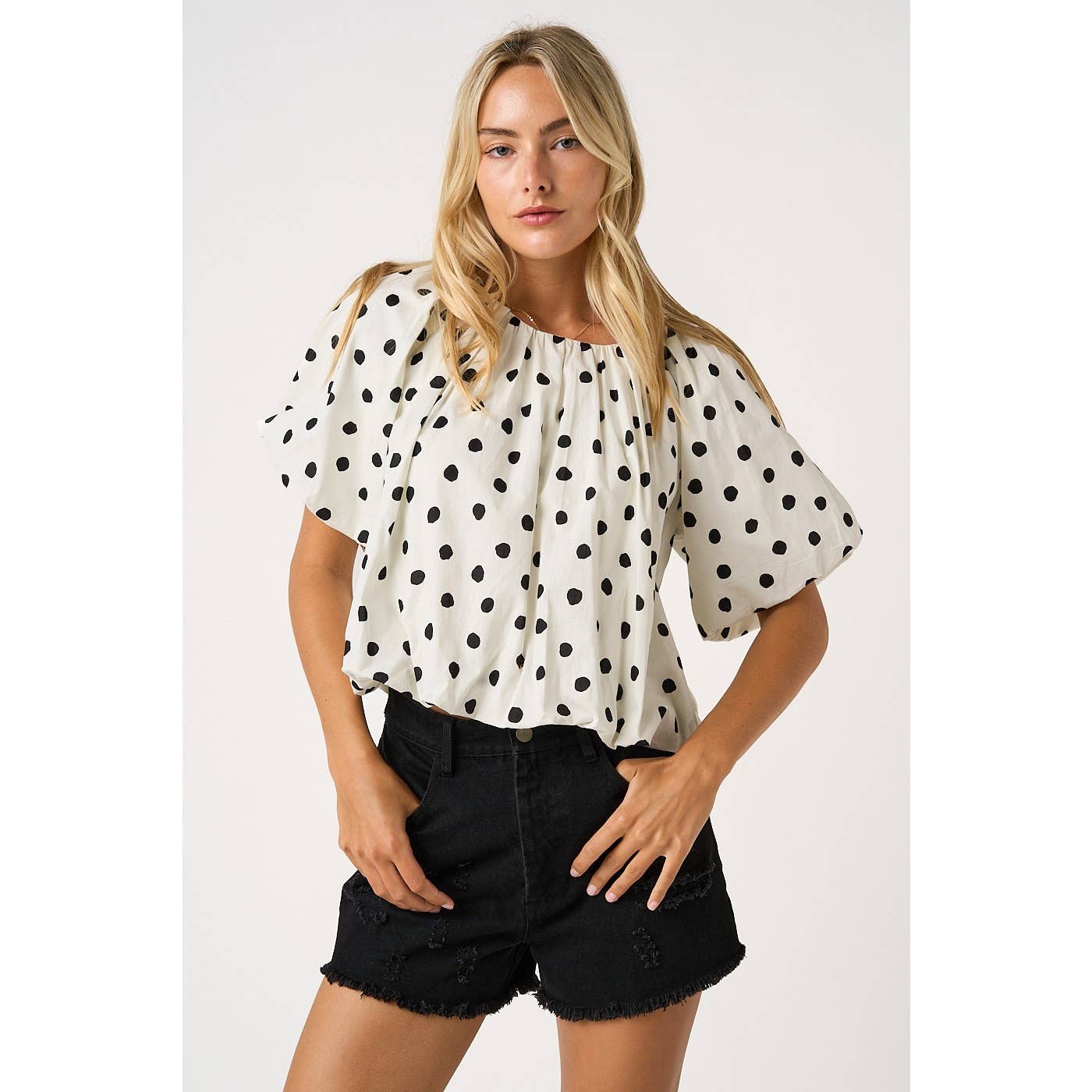 SHORT SLEEVE BUBBLE TOP