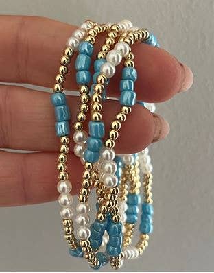 Gold Filled & Pearl Bracelet - water proof/ non-tarnish