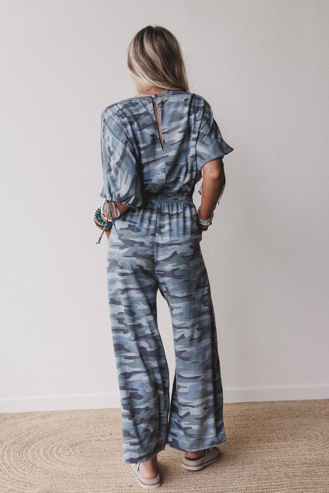 Three Bird Nest - Carolina Comfy Wide Leg Jumpsuit - Camo