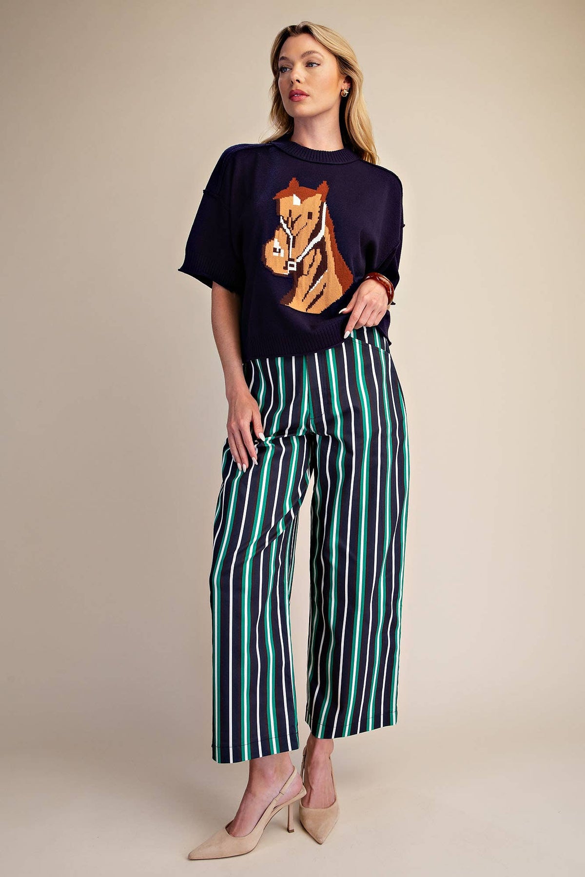 Glam - Western Horse Crew Neck Sweater