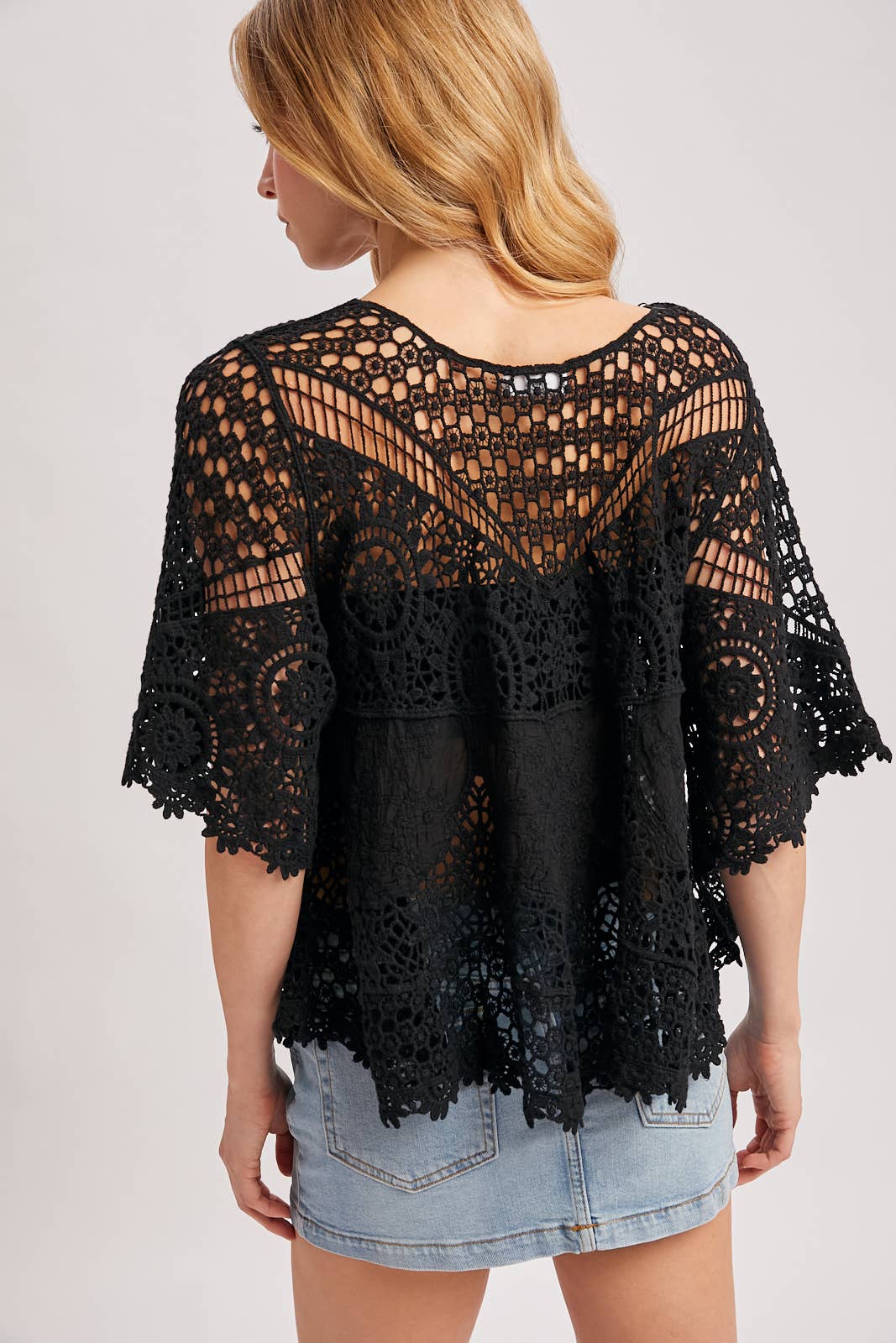 Bluivy - BOHO SHEER CROCHET LACE TOP WITH TASSELS