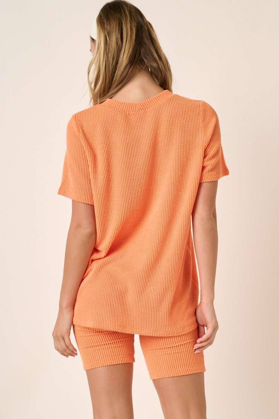 mittoshop - SET10471-RIB KNIT T-SHIRT AND BIKER SHORT SET