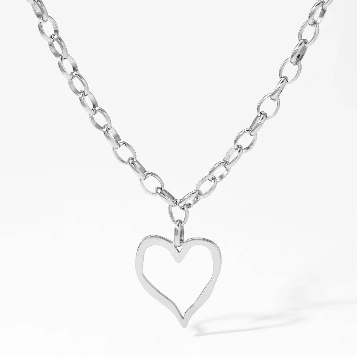 18K STAINLESS STEEL TARNISH FREE HEART NECKLACE | 40NK9564