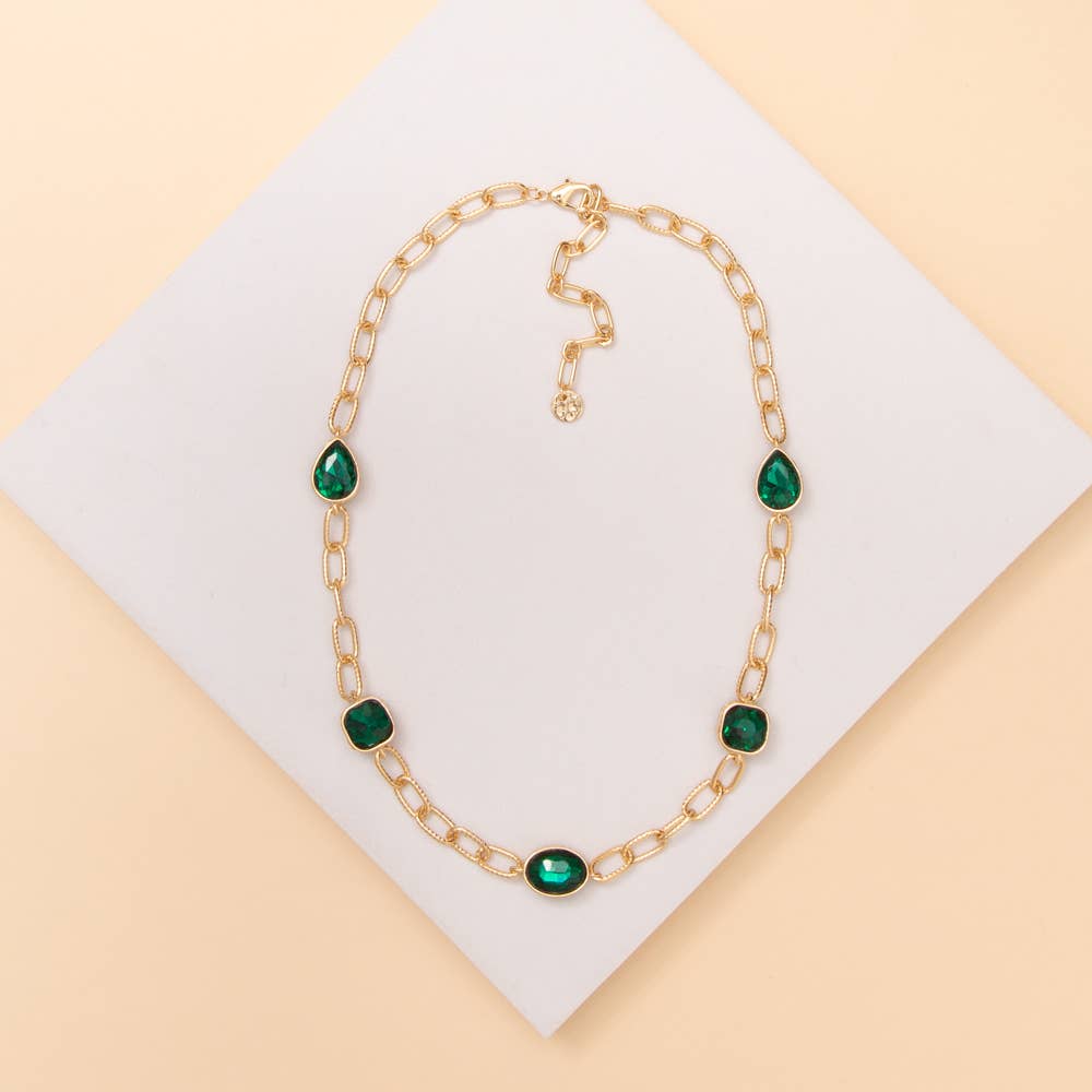 SP Sophia Collection - Rhinestone Chain Link Necklace