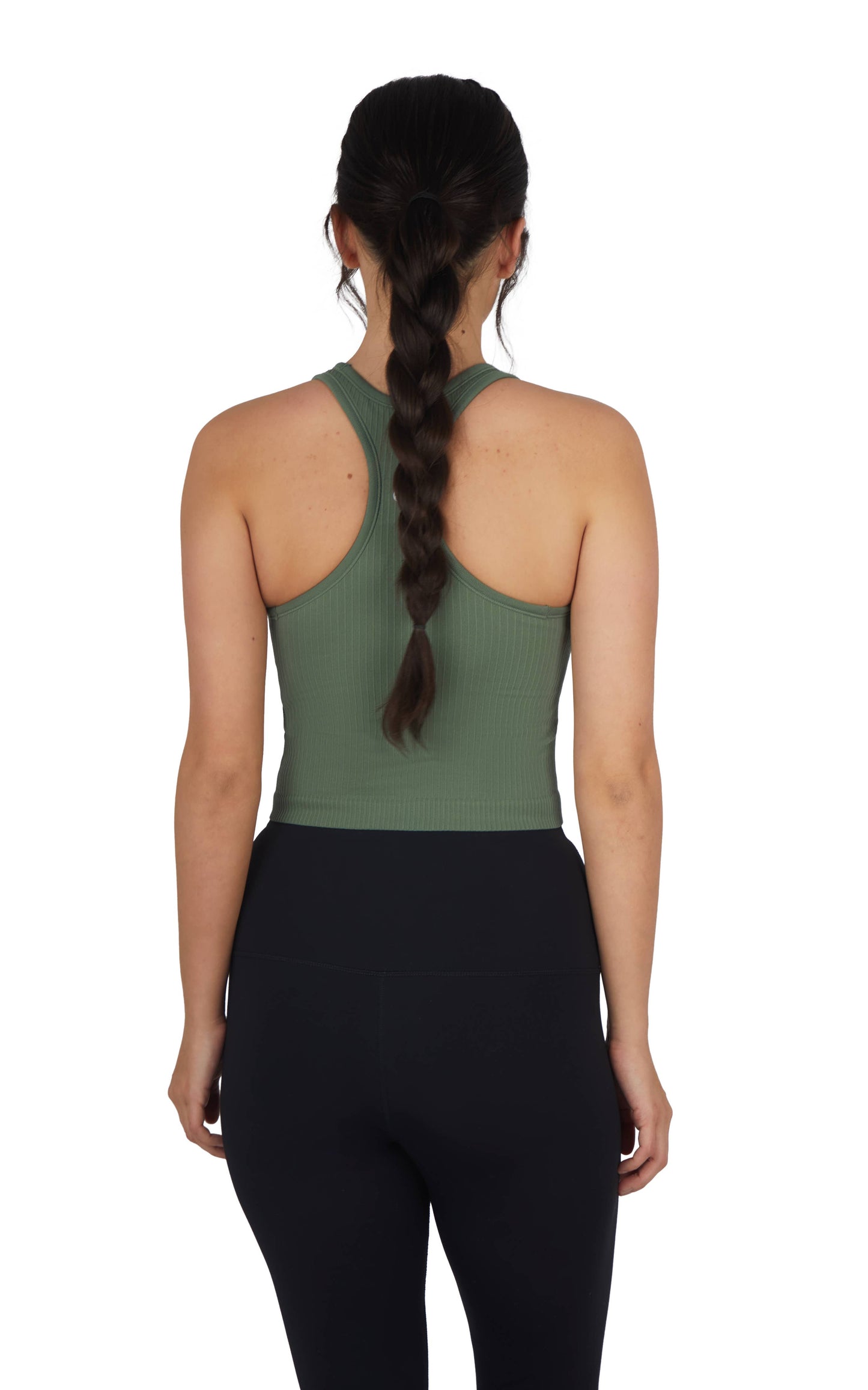 Women's Essential Rib Seamless Racerback Tank with Inner Bra