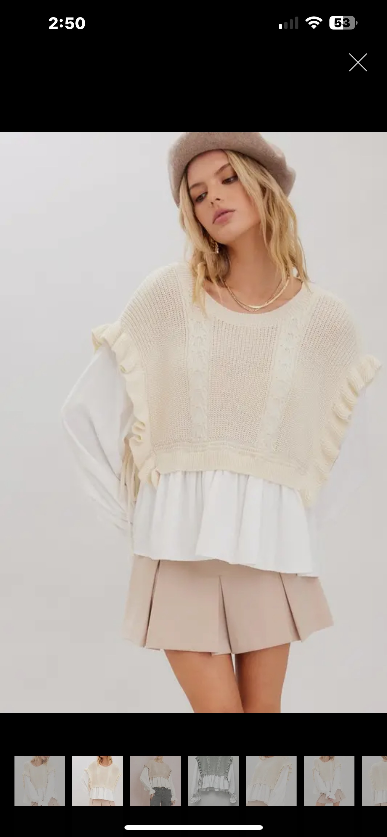 Knitted vest blouse