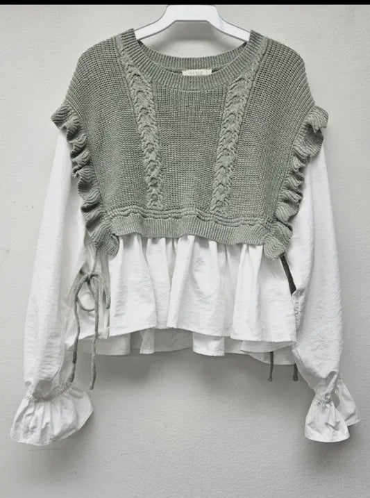 Knitted vest blouse