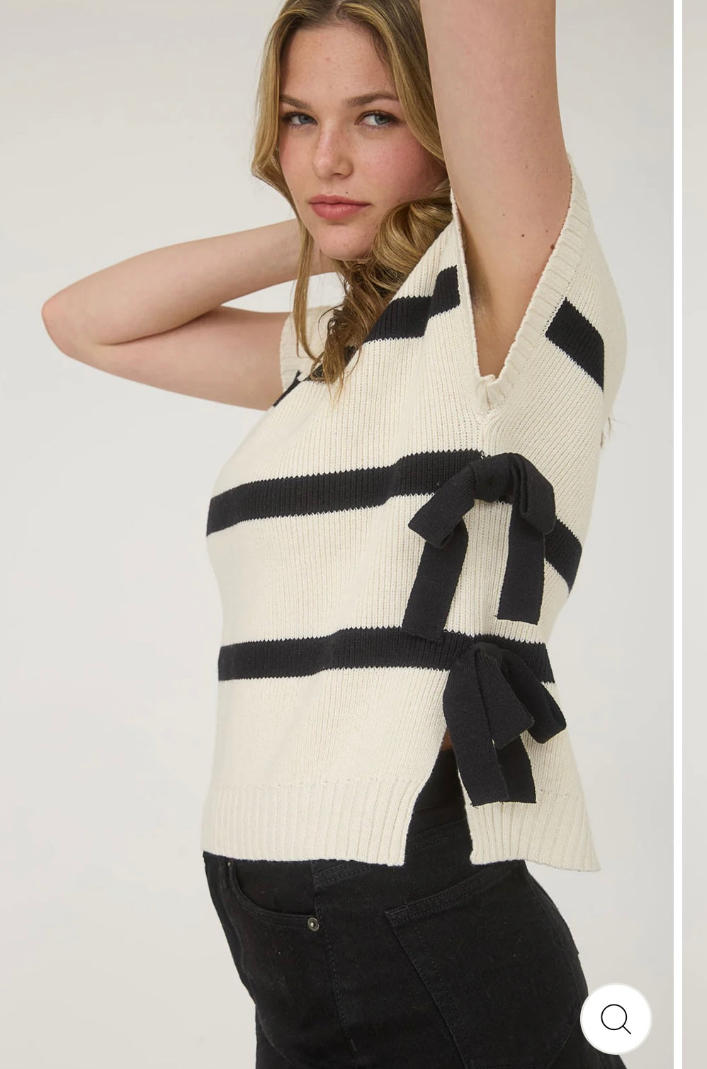 Stripe side tie vest