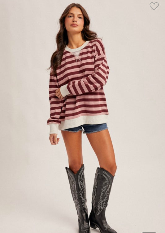 Stripe oversized sweatshirt