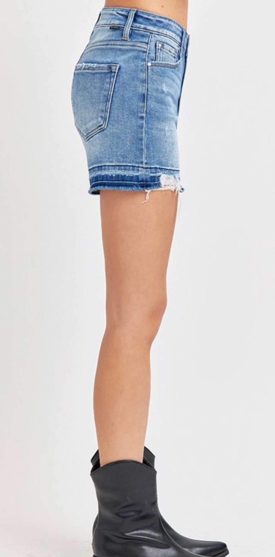 Risen High rise denim shorts