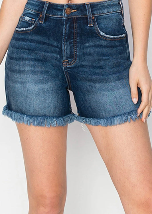 High rise side slit shorts