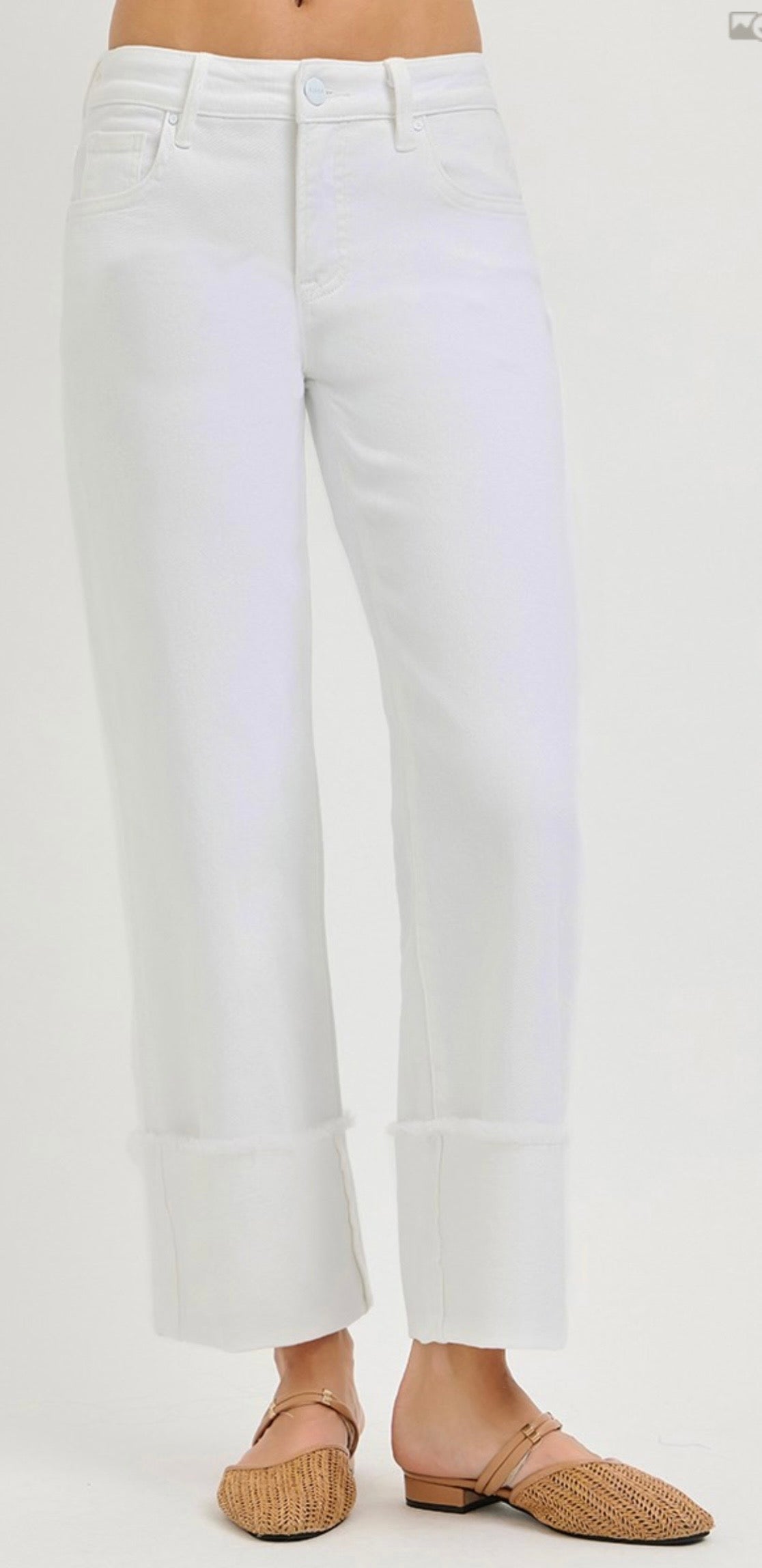 Crop cuffed jeans