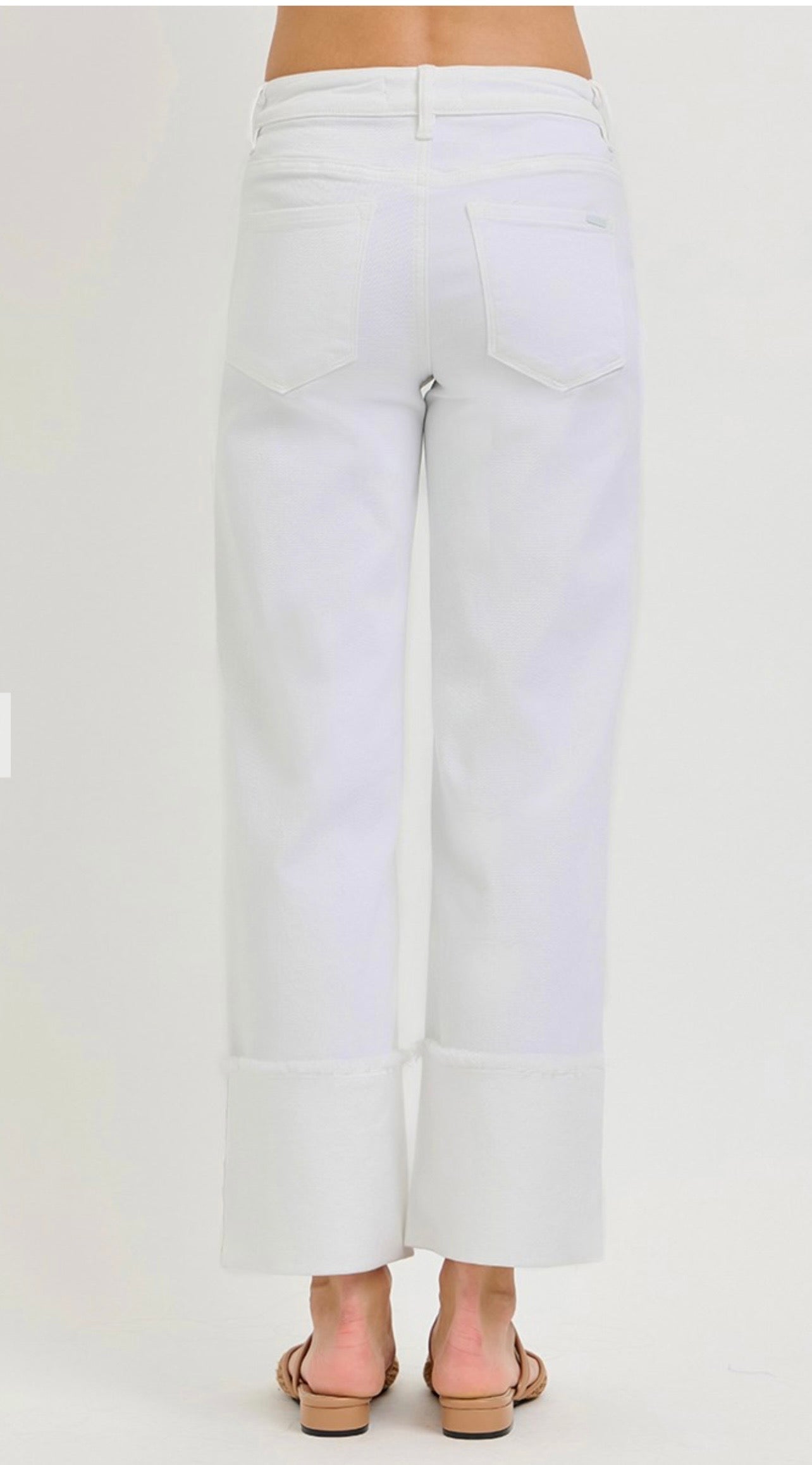 Crop cuffed jeans