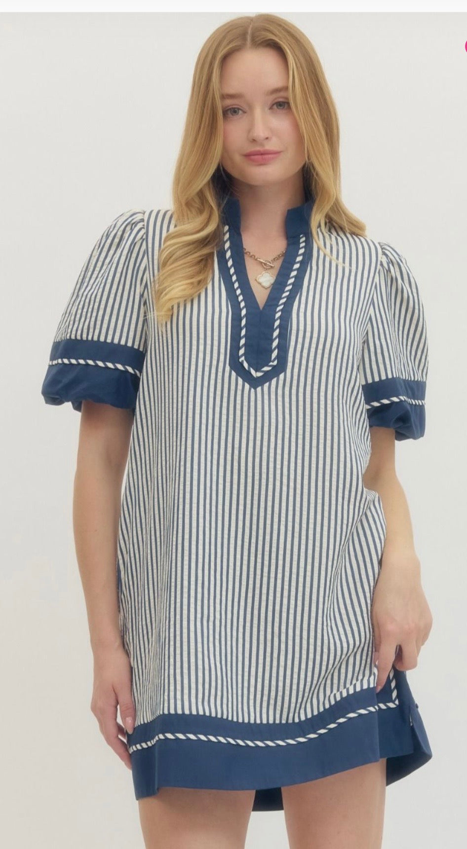 Indigo stripe dress