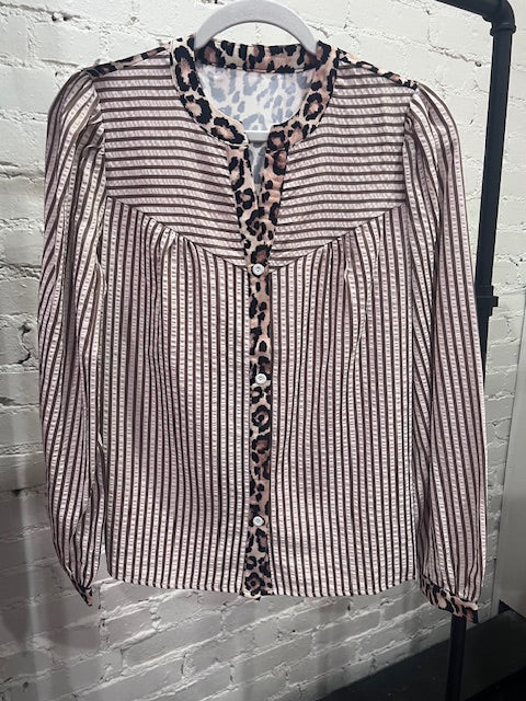 Cream stripe blouse