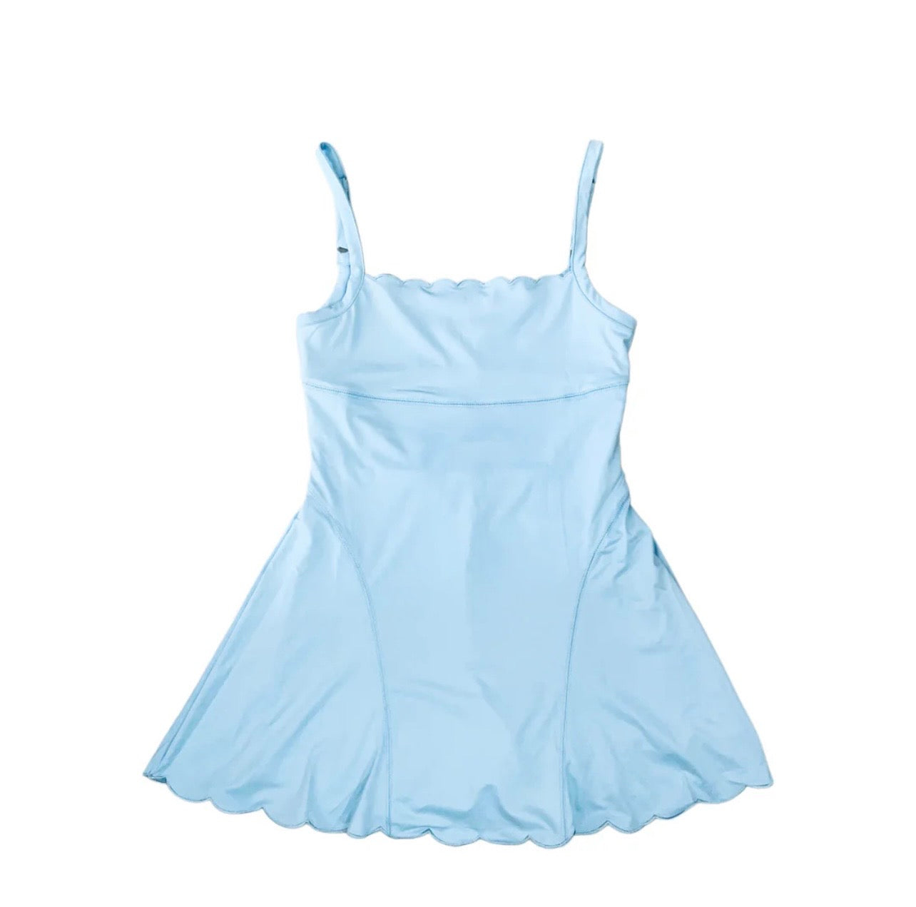 Pink scallop athleisure dress