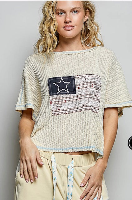 American flag patchwork top