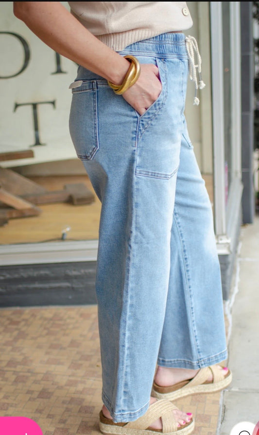 Risen cropped baggy jeans