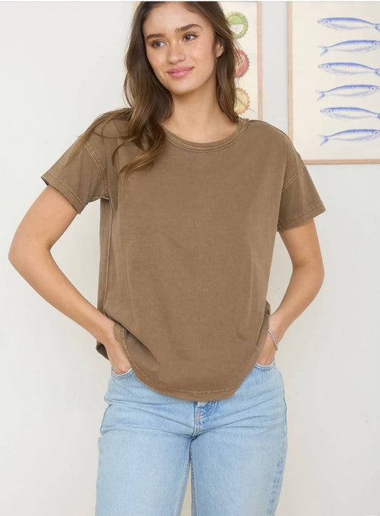 Round neck short sleeve top