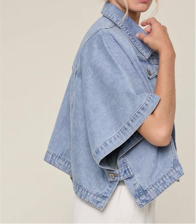 Denim poncho