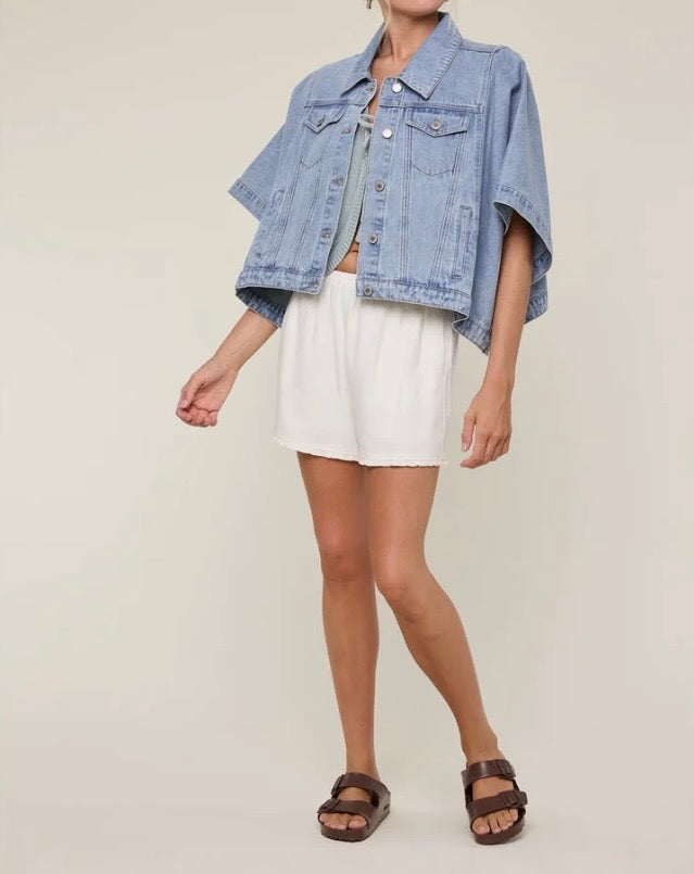 Denim poncho