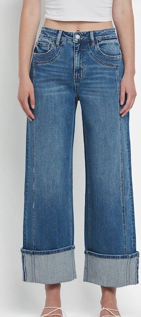 FM Cuffed wide leg jean