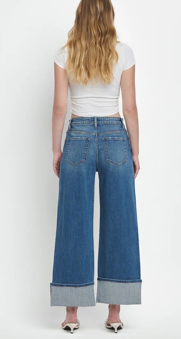 FM Cuffed wide leg jean