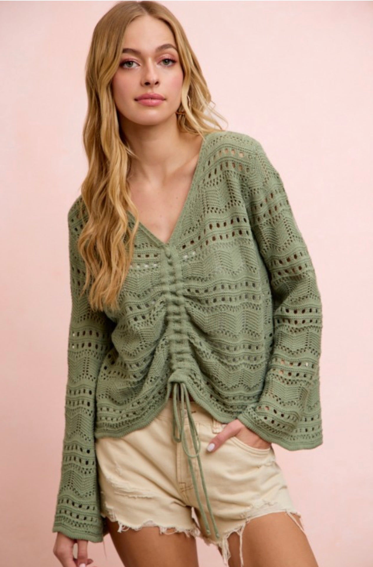 V neck ruched top