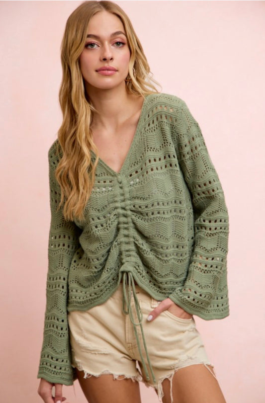 V neck ruched top