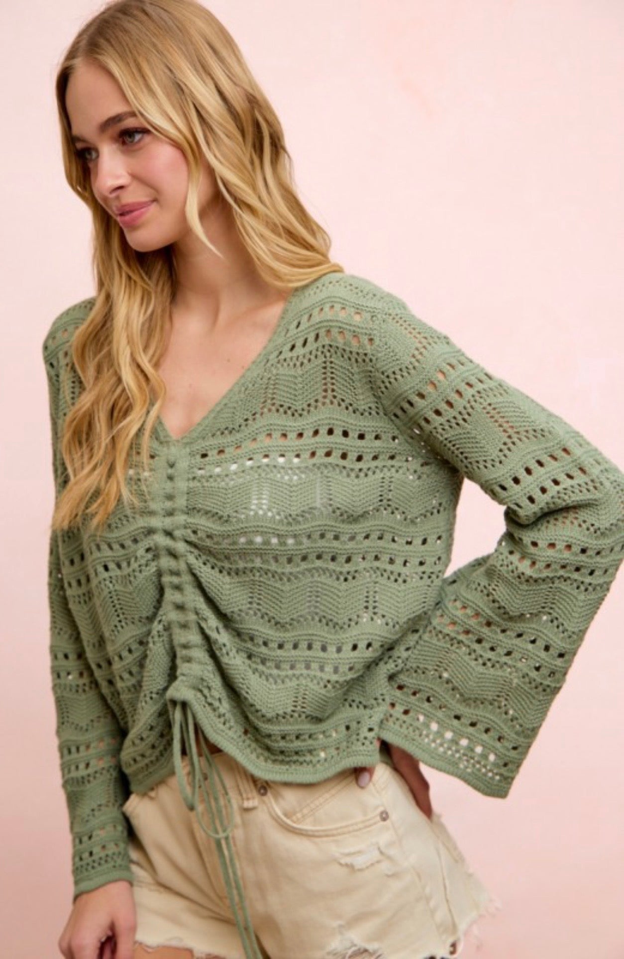 V neck ruched top