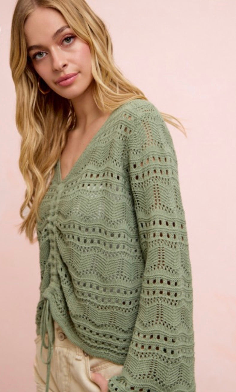 V neck ruched top