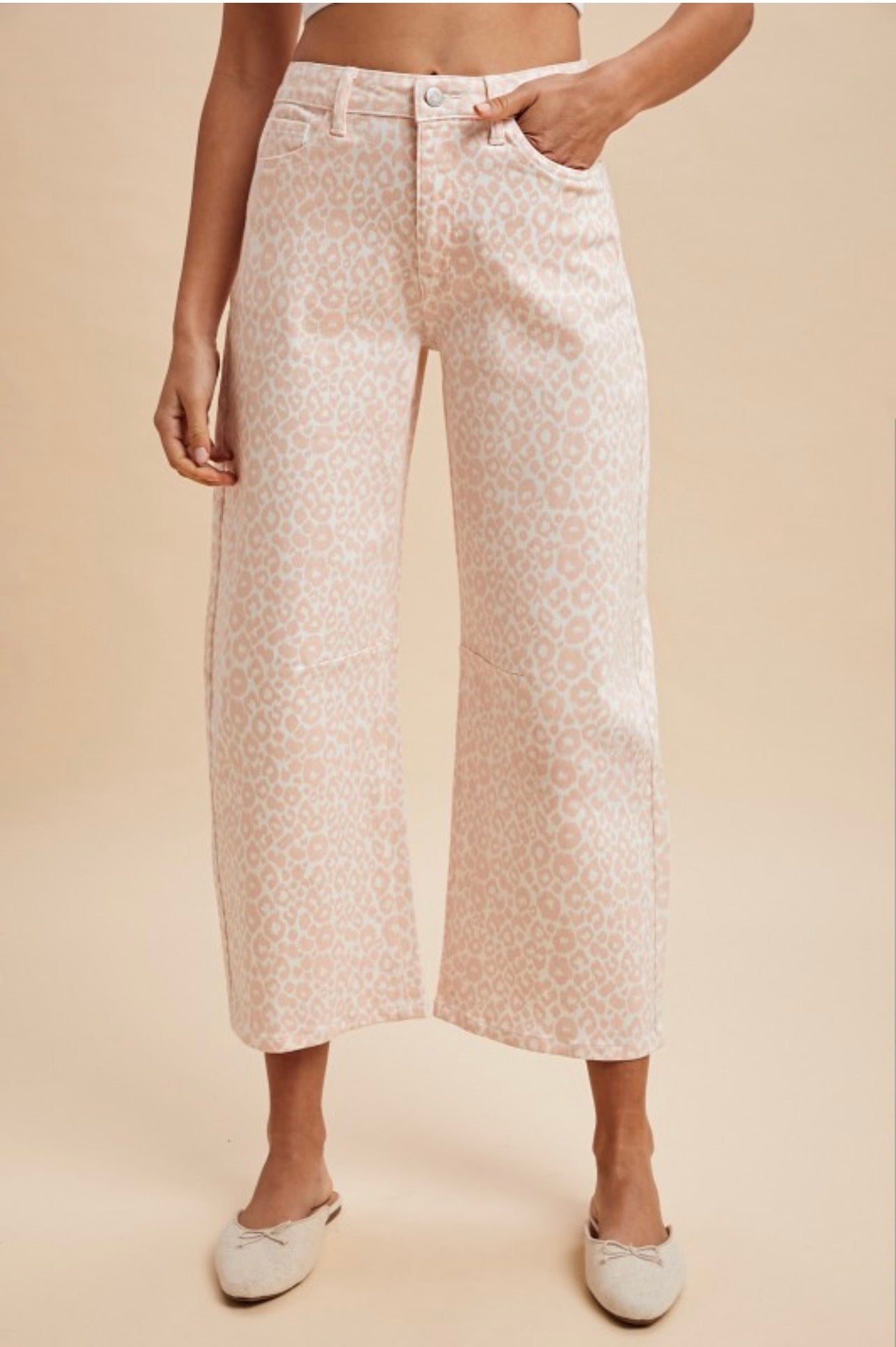Pink leopard print jean