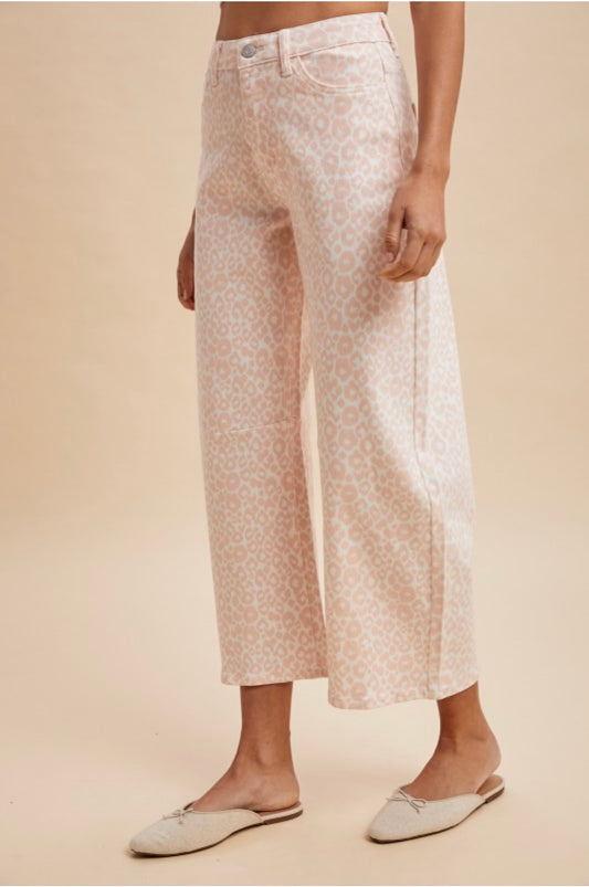 Pink leopard print jean